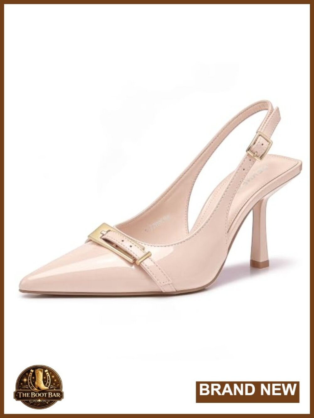 Slingback Kitten Heels Faux Leather Pointed Toe Stiletto Pumps Women's